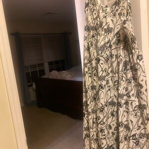 Floral Black and White Maxi Dress